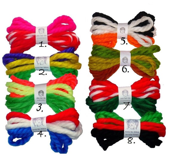 Vintage Yarn Hair Ribbons / Holiday Bundles / Hair Ties / Etsy