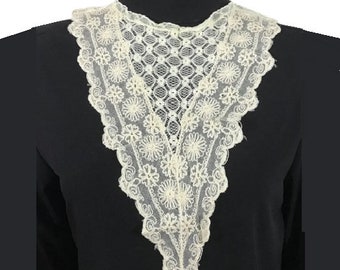 1920s Bobbin Lace Collar Flemish Bib Dickie GetLuckyVintage