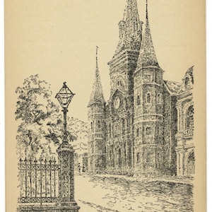 1925 St. Louis Cathedral by Castleden New Orleans Louisiana Vintage Art Postcard Get Lucky Vintage Artist Signed Ephemera Memorabilia