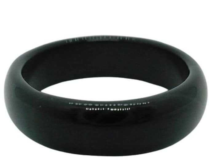 sz 9 Black Onyx Gemstone Band Ring