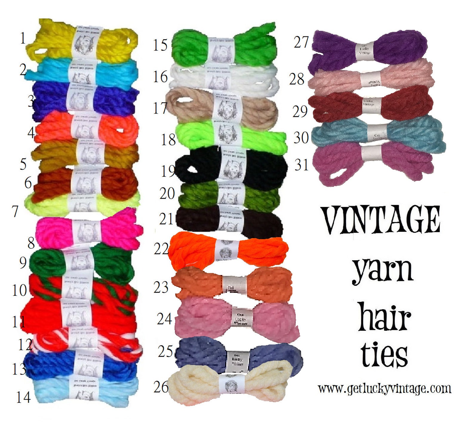 Années 1970 vintage Yarn Hair Ribbons Liens Retour à lécole Etsy