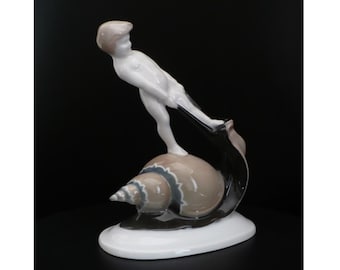 1924 Vintage Snail Ride by Albert Caasmann for Rosenthal Porcelain Figurine K602 GetLuckyVintage