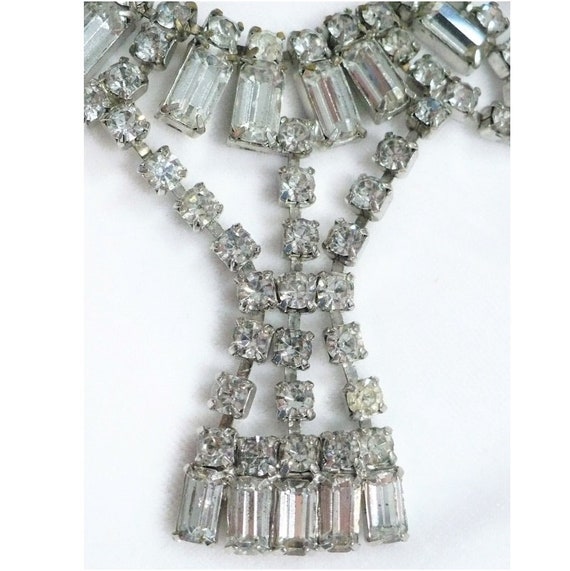 1950s Vintage Prong Set Rhinestone Festoon Bib Ne… - image 2