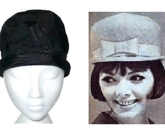 Mod About You 60s Does 20s Vintage Black Silk Cloche Hat by Luci Puci