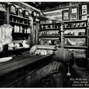 1942  McNamar Store Interior Lincoln&#39;s New Salem Illinois Vintage Postcard Get Lucky Vintage Ephemera Deltiology Memorabilia