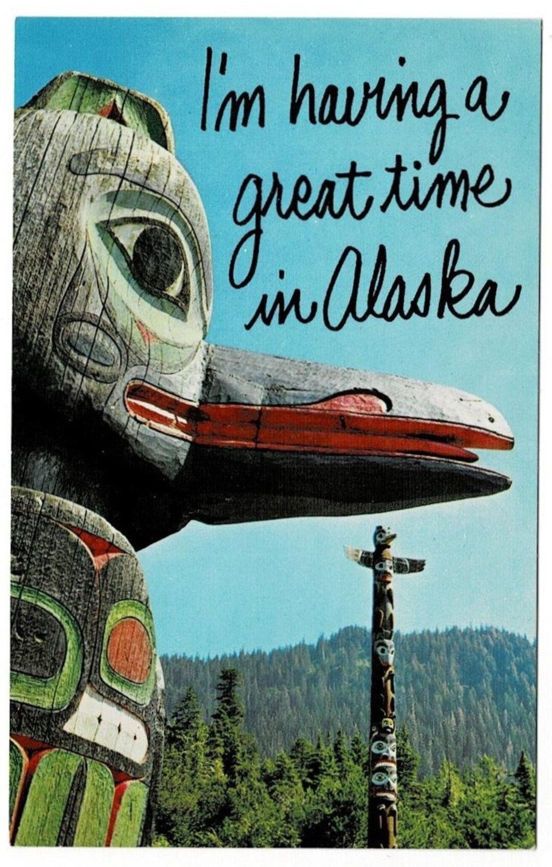 1967 Alaska Ketchikan Totem Pole Saxman Indian Village Vintage Postcard ...