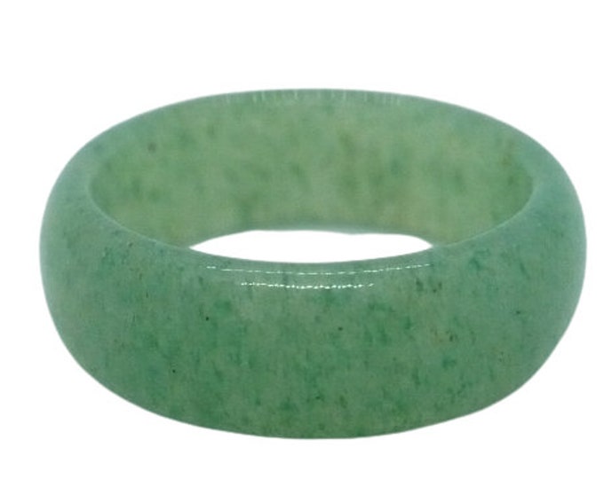 sz 8 3/4 Aventurine Green Gemstone Band Ring