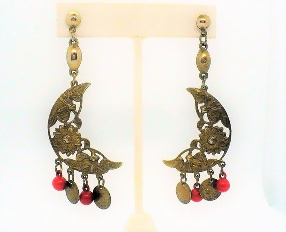 1980s Gypsy Moon Earrings Get Lucky Vintage - image 2