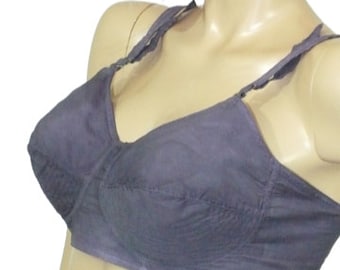 1950s Vintage 32D Crescent Cups Bra Purple Brassiere GetLuckyVintage