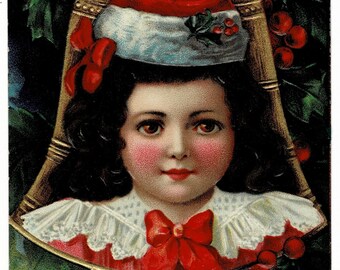 1907 Belle Bell Christmas Postcard