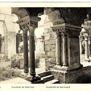 1934 Sant Paul del Camp Church Cloister Barcelona Spain Vintage Topographical Postcard RPPC by Zerkowitz Get Lucky Vintage Ephemera