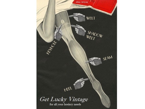 1960s Vintage Sheer & Shapely Thigh Stockings Get… - image 4