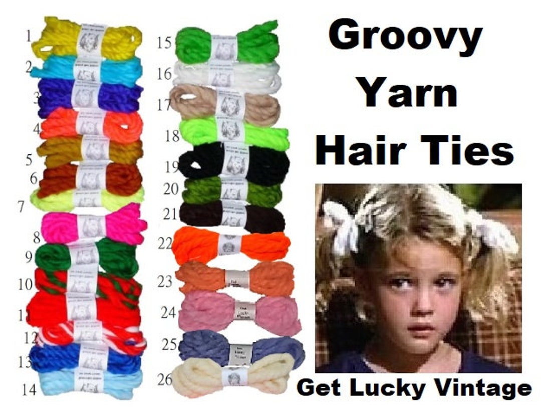Authentic 70s Vintage Yarn Hair Ties Ribbons Gertie Halloween Etsy Italia