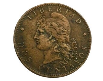 Argentina 1891 Dos 2 Centavos Bronze Coin