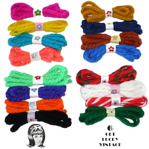 1970s Vintage Yarn Headband Hair Tie Ribbon Back to School Halloween Retro String Ties Stocking Stuffer Get Lucky Vintage