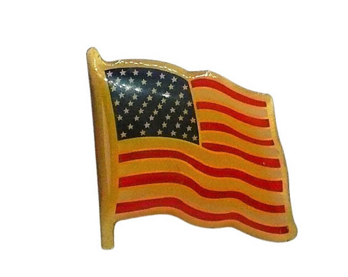 Bicentennial Patriotic Enamel American Flag Tie Tack Pin