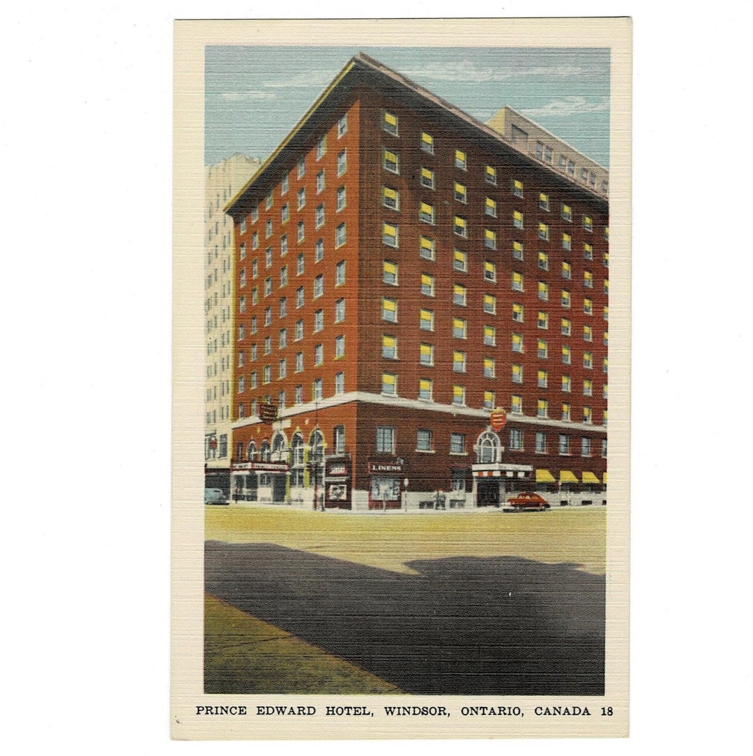 1930 Prince Edward Hotel Windsor Canada Vintage Postcard by Etsy