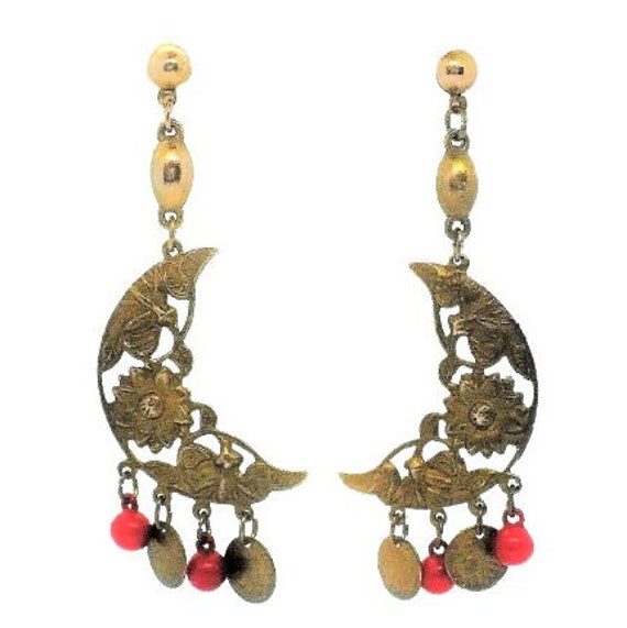 1980s Gypsy Moon Earrings Get Lucky Vintage - image 5