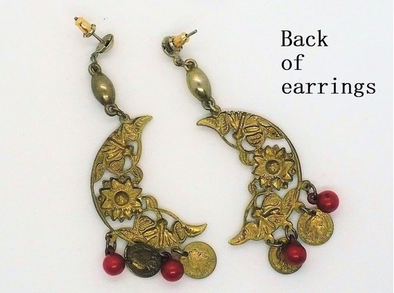1980s Gypsy Moon Earrings Get Lucky Vintage - image 3