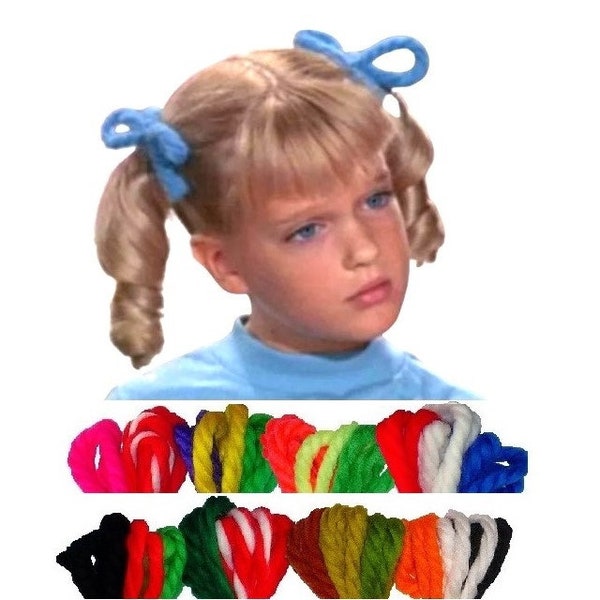 1970s Vintage Yarn Hair Ties Ribbons July 4th Patriotic Birthday