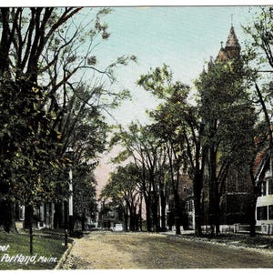 1905 Glittery State Street Portland Maine Antique Vintage Postcard Ephemera Deltiology Get Lucky Vintage Memorabilia UDB Novelty Postcard