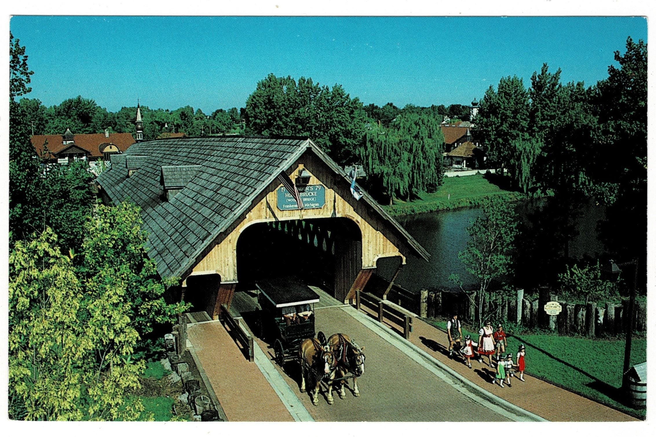 1987 Frankenmuth Michigan Postcard, Holz Brücke Covered Bridge, Get ...