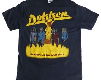 Vintage 1985 Dokken Under Lock and Key Tour Band T-shirt Band Tee