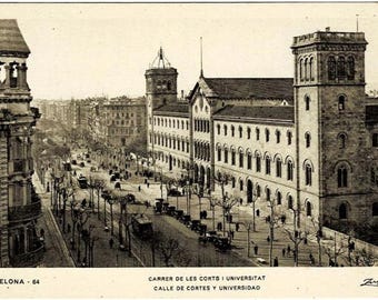 1934 Barcelona University Spain Postcard (RPPC)