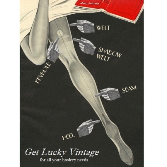 sz 7.5 Plus Size Stockings Stout 1940s Vintage St… - image 6
