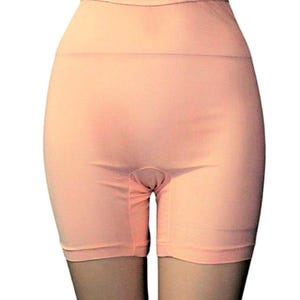 XS 1920s Vintage Munsingwear Long Leg Peach Panty DuPont Rayon Snug Fit Panties High-Waist Boxer Brief Get Lucky Vintage