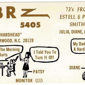 1970 QSL Card  Norwood North Carolina  Illustrated Vintage Postcard Get Lucky Vintage Ephemera  Memorabilia