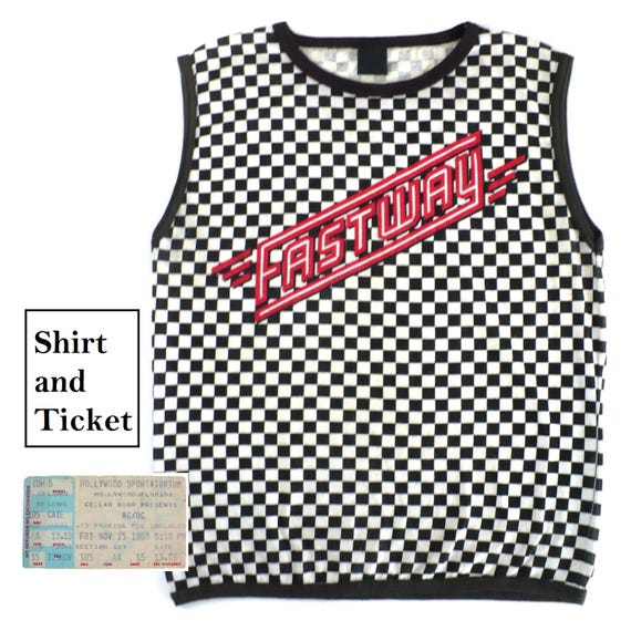 Checkered Fastway T-Shirt & Ticket Muscle Shirt  1983