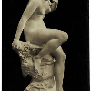 1902 Echo by August Albert Theodor Herzig Vintage Art Postcard RPPC Greek Mythology Sculpture RPPC Real Photo Postcard Get Lucky Vintage