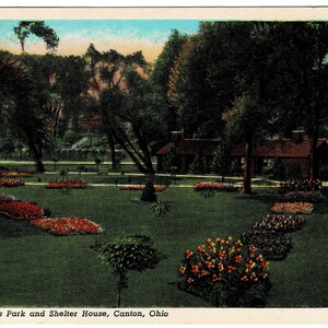 1939 Water Works Park Shelter Canton Ohio Vintage Postcard Get Lucky Vintage Ephemera Deltiology Memorabilia