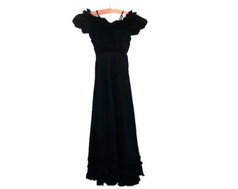 1930s Vintage Black Tango Dress Formal Dress Gown GetLuckyVintage