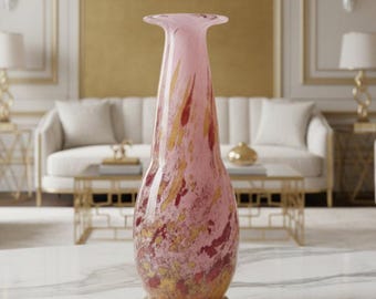 ca. 1920s Schneider Glass Vase, Large Mabrines Mantel Vase, French Art Deco Home Decor, Get Lucky Vintage