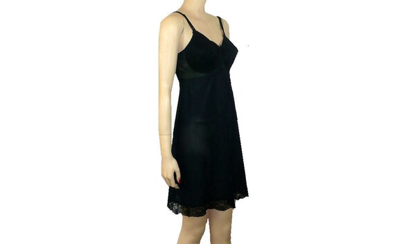 Bra Slip / Vintage 1960's Slip / Black / Full Slip
