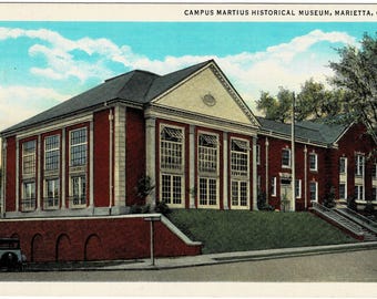 1930s Campus Martius Museum Postcard, Marietta Ohio