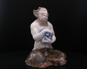 1922 Vintage Faun With Grapes by Ferdinand Liebermann for Rosenthal Porcelain Figurine K298 GetLuckyVintage