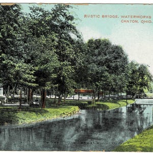 1907 Water Works Park Bridge Canton Ohio Vintage Postcard Get Lucky Vintage Ephemera Deltiology Memorabilia