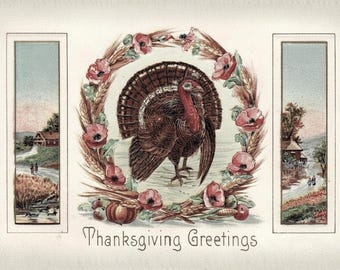 1910 Traditional Thanksgiving Postcard