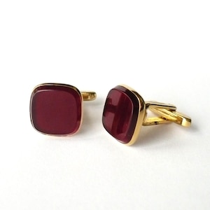 Crimson Closer Cufflinks by Hickok USA 1940s Cuff Links Men&#39;s Jewelry Cuff Links Men&#39;s Jewelry Get Lucky Vintage