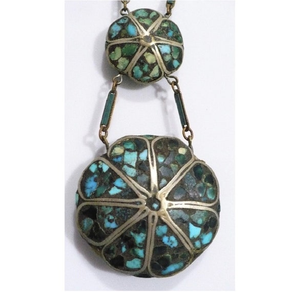 1910 Antique Kashmiri Turquoise Ferozi Lavallière… - image 3