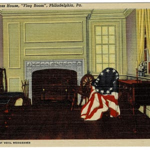 1936 Flag Room Betsy Ross House Philadelphia Pennsylvania Vintage ...