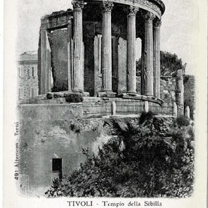 Sibyl Rome 1909 Roman Ruins of the Temple of the Sibyl and Vestals in Tivoli Italy ...