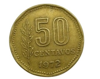 Argentina 1972 50 Centavos Error Coin