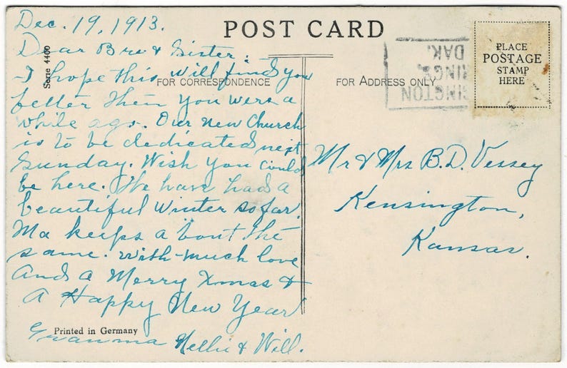 1913 A Winter Bird’s Christmas Song Postcard - Etsy