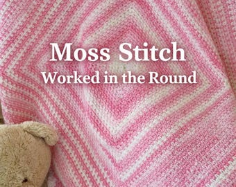 Crochet Baby Blanket Pattern -  Beginner Friendly- Easy Moss Pattern