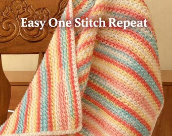 Crochet Sweet Roll Baby Blanket - Easy Crochet -Beginner Friendly-One Row Repeat