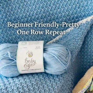 Crochet Blue Bonnet Baby Blanket - Easy Crochet Pattern- Beginner Friendly